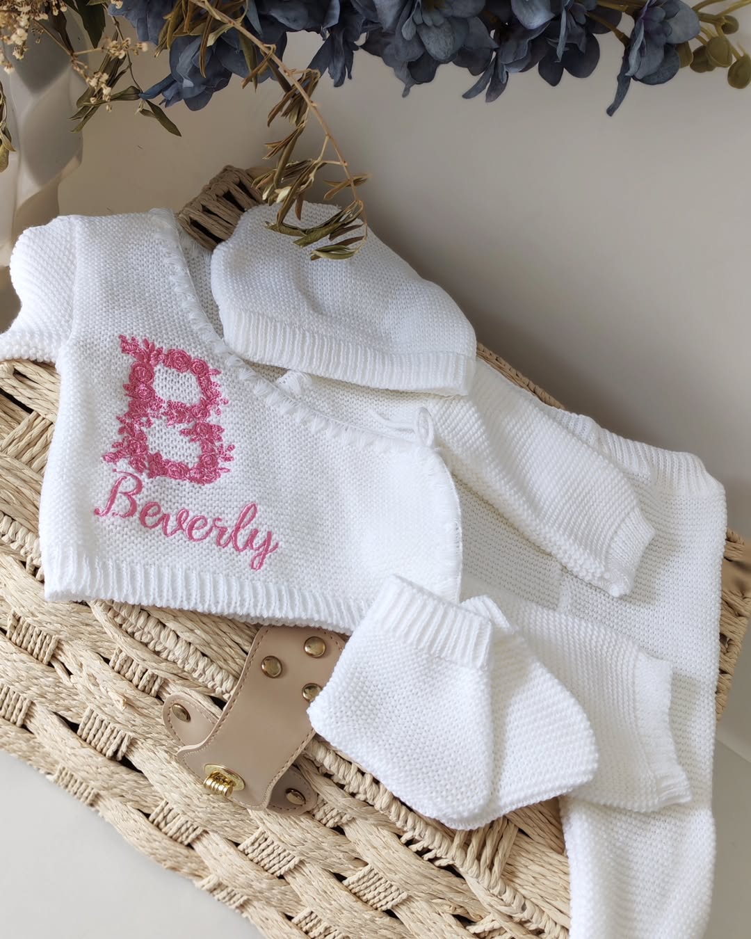 ensemble bébé en maille personalisé