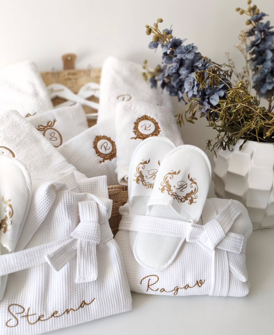 peignoir et serviette personnalisé