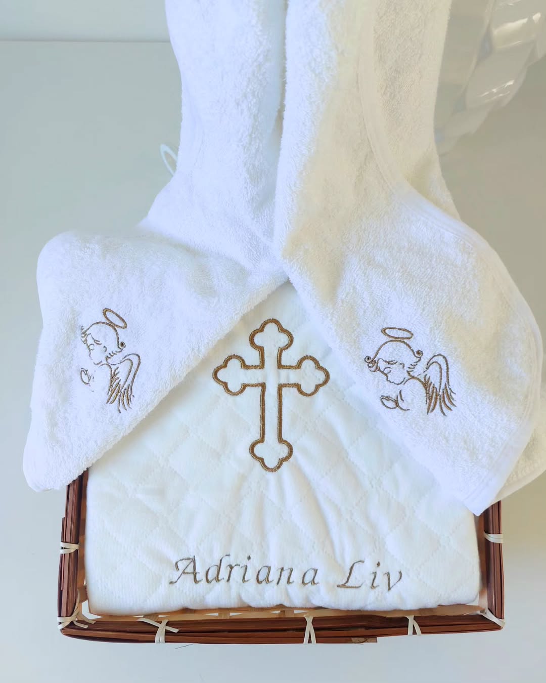 cap de bain cérémonie baptême personnalisé