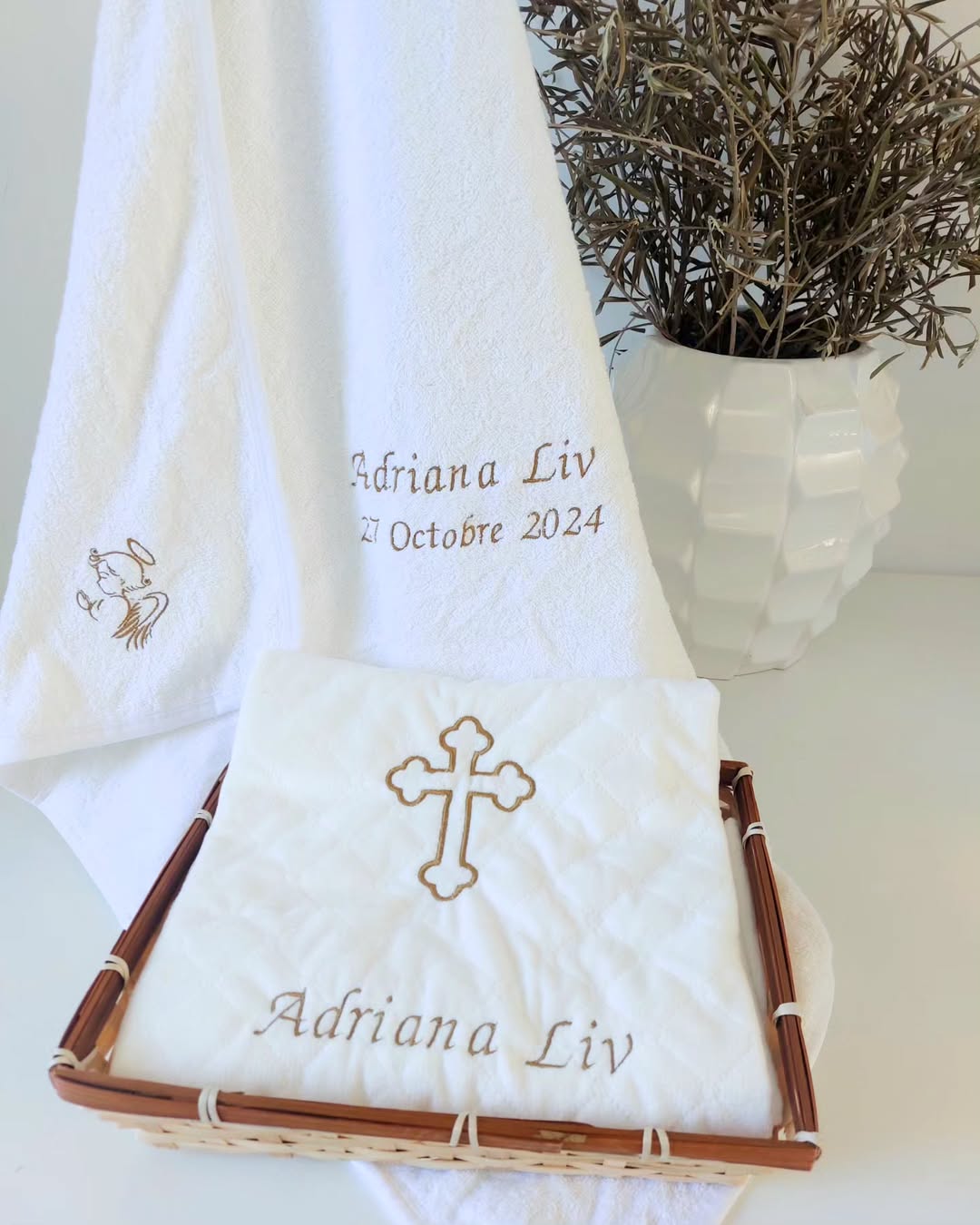 cap de bain baptême personnalisé prénom