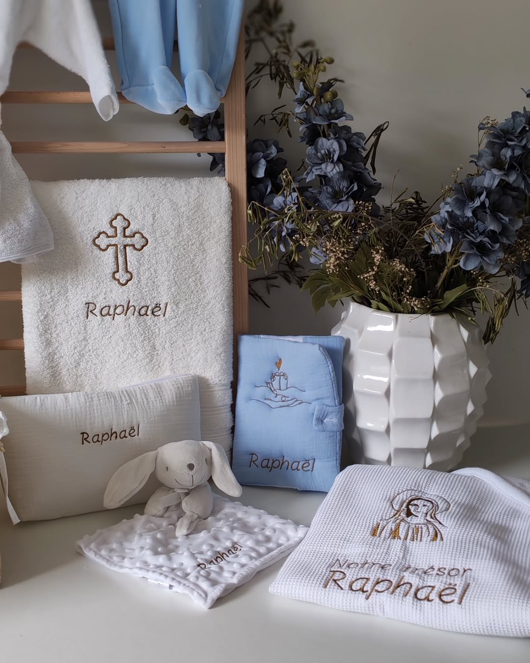 coffret panier de naissance personnalisé broder