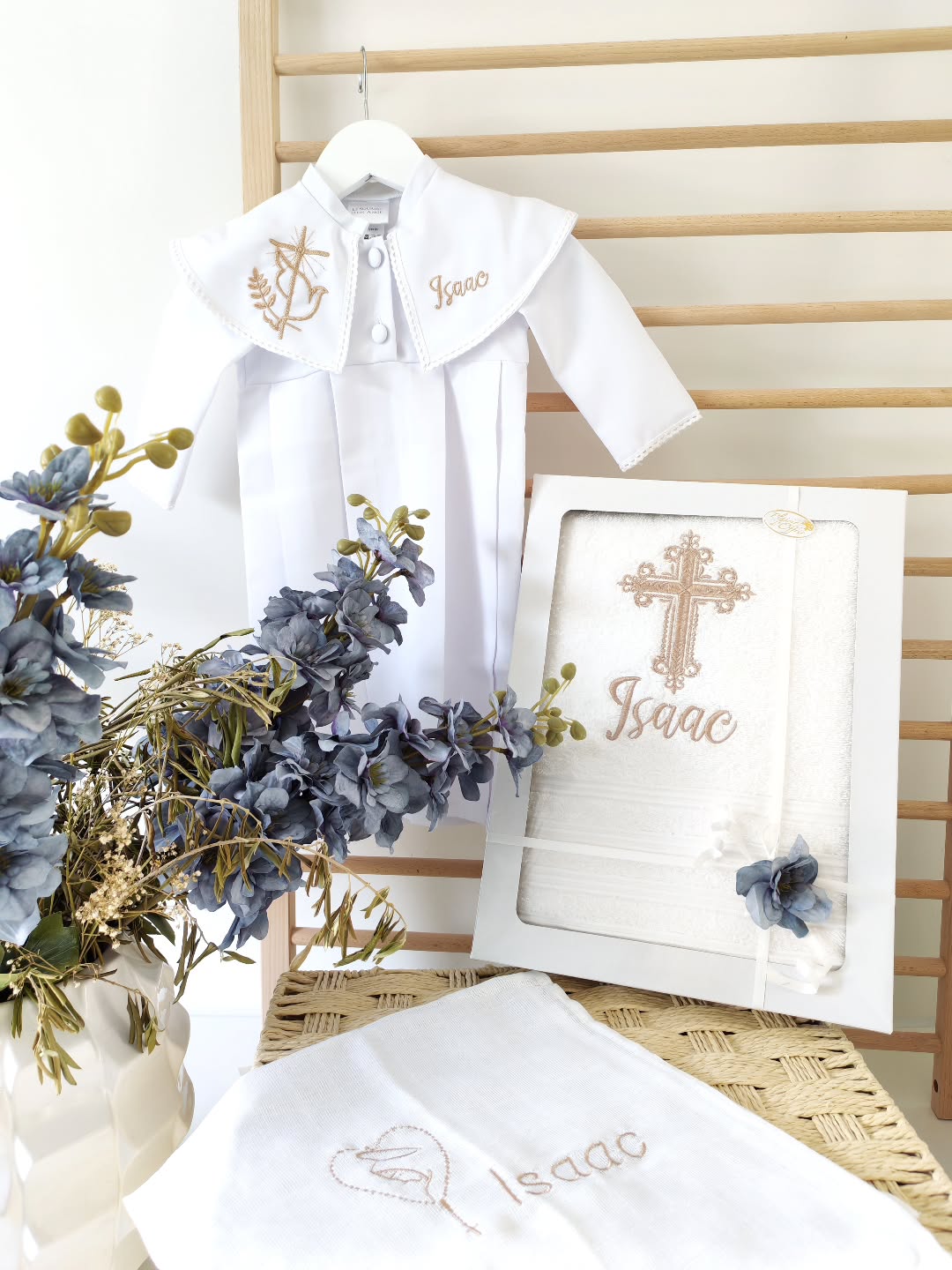 tenue de baptême garçon personnalisée prénom